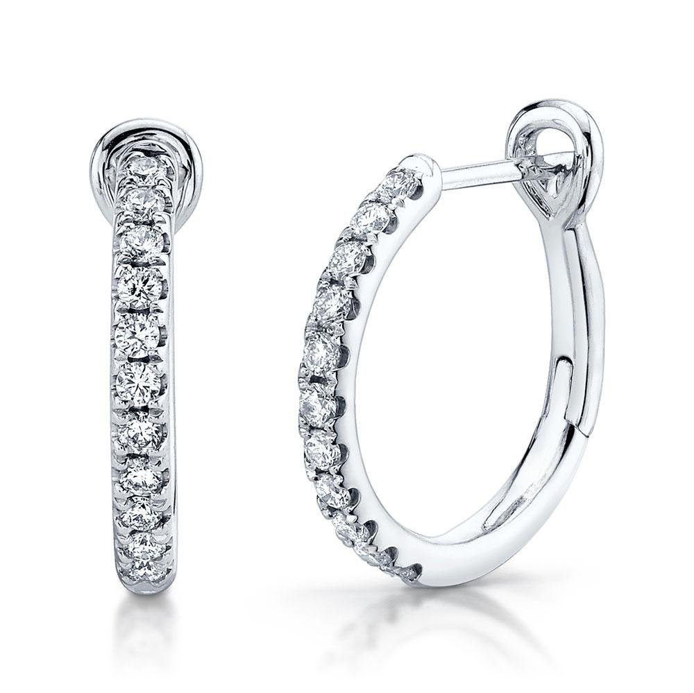 14K Gold 0.26Ct Diamond Hoop Earring 14K Gold 0.26Ct Diamond Hoop Earring