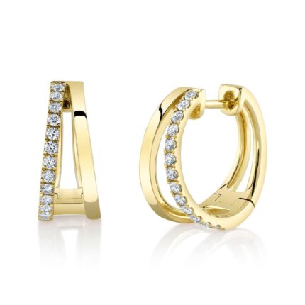 14K Gold 0.28Ct Diamond Hoop Earring