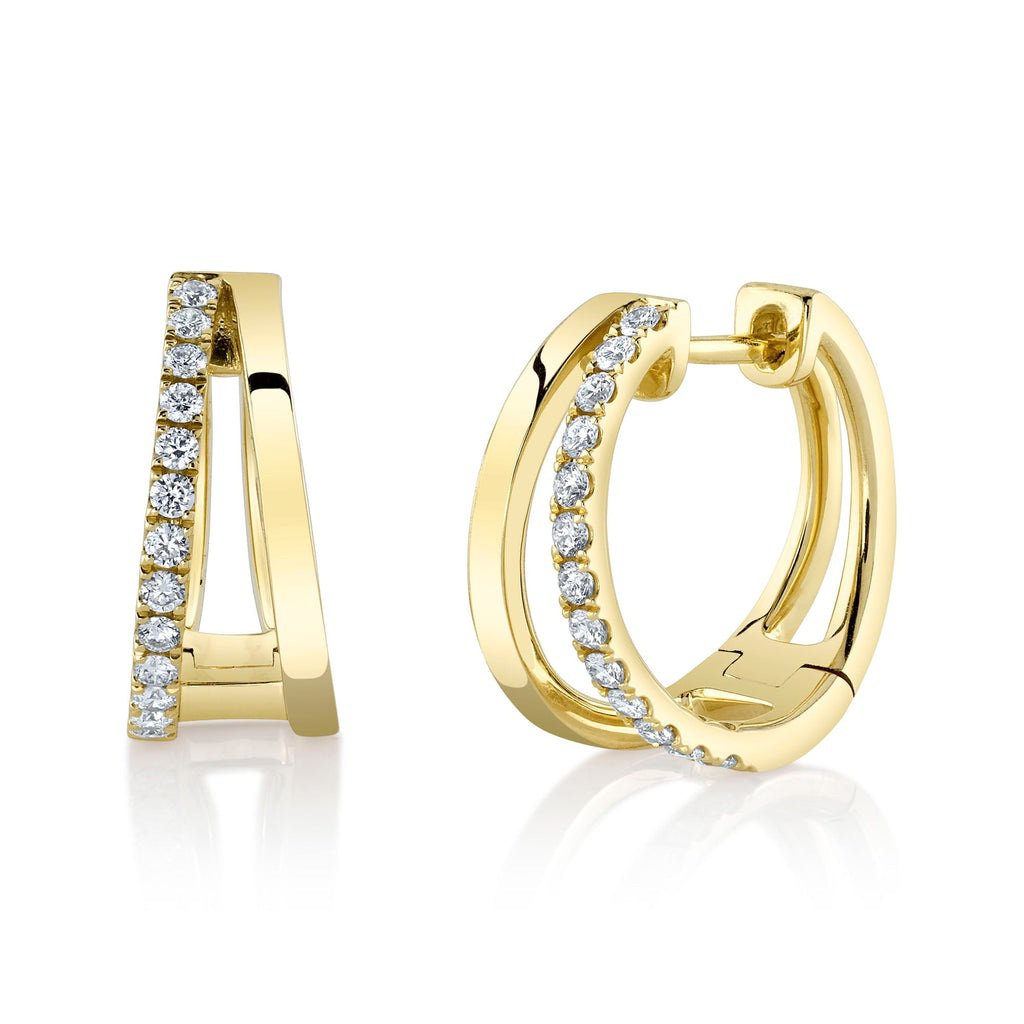 14K Gold 0.28Ct Diamond Hoop Earring 14K Gold 0.28Ct Diamond Hoop Earring