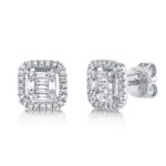 0.43Ct Diamond Baguette Stud Earring