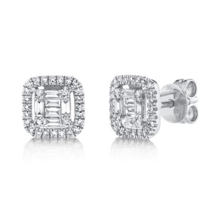 0.43Ct Diamond Baguette Stud Earring
