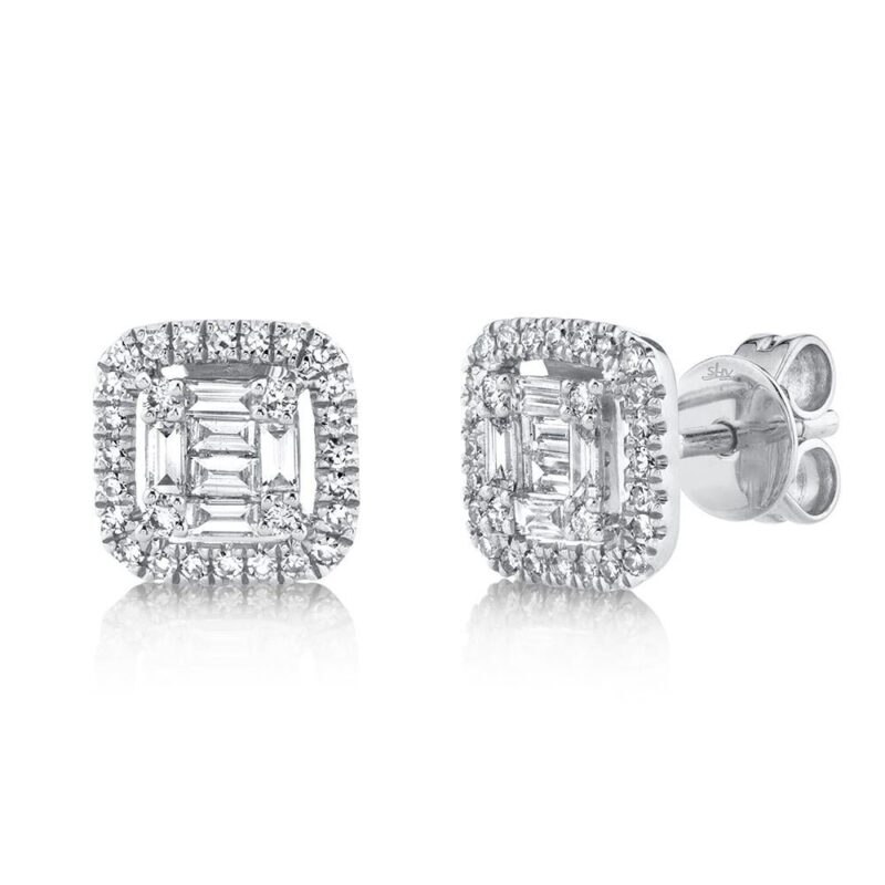 0.43Ct Diamond Baguette Stud Earring
