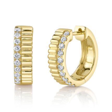 Stunning 0.34ct Diamond Huggie Earring in 14K Gold