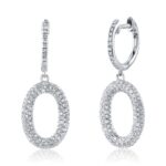 0.49Ct Diamond Pave Oval Earring