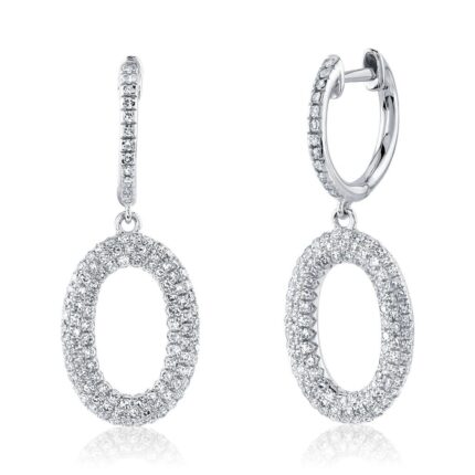 0.49Ct Diamond Pave Oval Earring