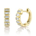 0.59Ct Diamond Baguette Huggie Earring
