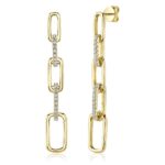 0.64Ct Diamond Paper Clip Link Earring