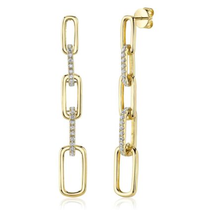 0.64Ct Diamond Paper Clip Link Earring