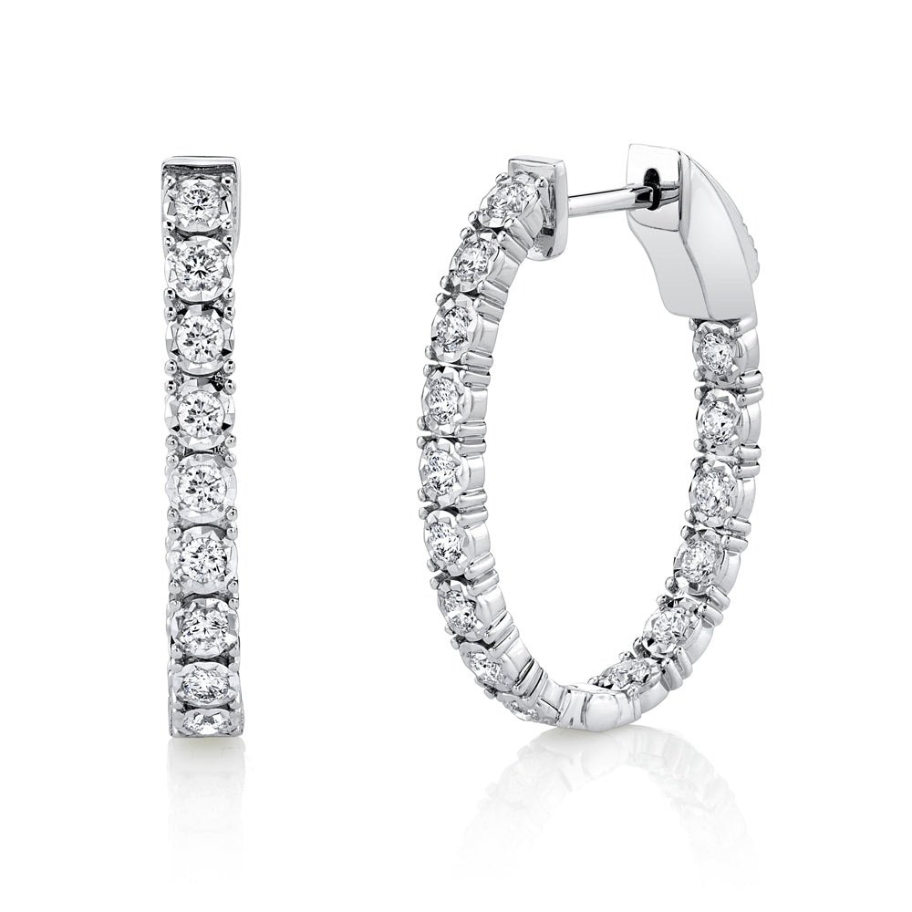 0.90Ct Diamond Oval Hoop Earring 0.90Ct Diamond Oval Hoop Earring