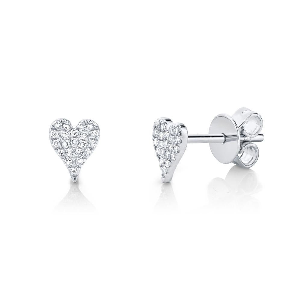 Amor 0.10 Ct. Diamond Pave Heart Stud Earrings - Mini Amor 0.10 Ct. Diamond Pave Heart Stud Earrings - Mini