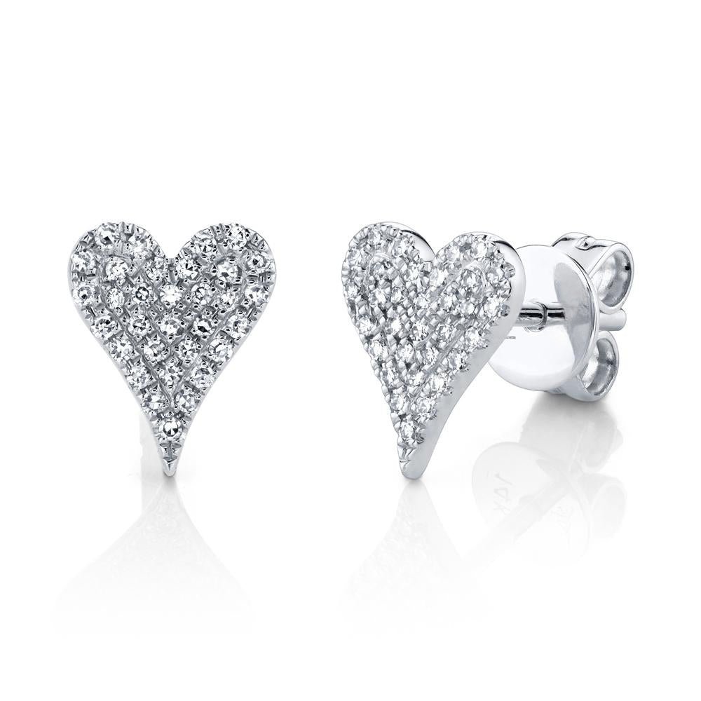 Amor 0.14 Ct. Diamond Pave Heart Stud Earrings Amor 0.14 Ct. Diamond Pave Heart Stud Earrings