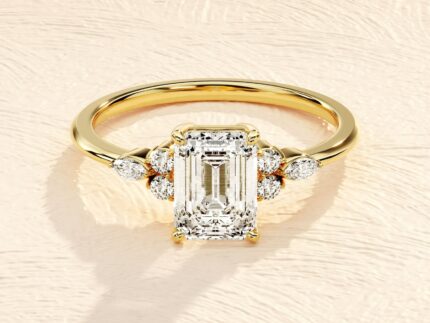 Elongated Cushion Emerald Cut 4ct Lab Grown Diamond 3ct Engagement Ring