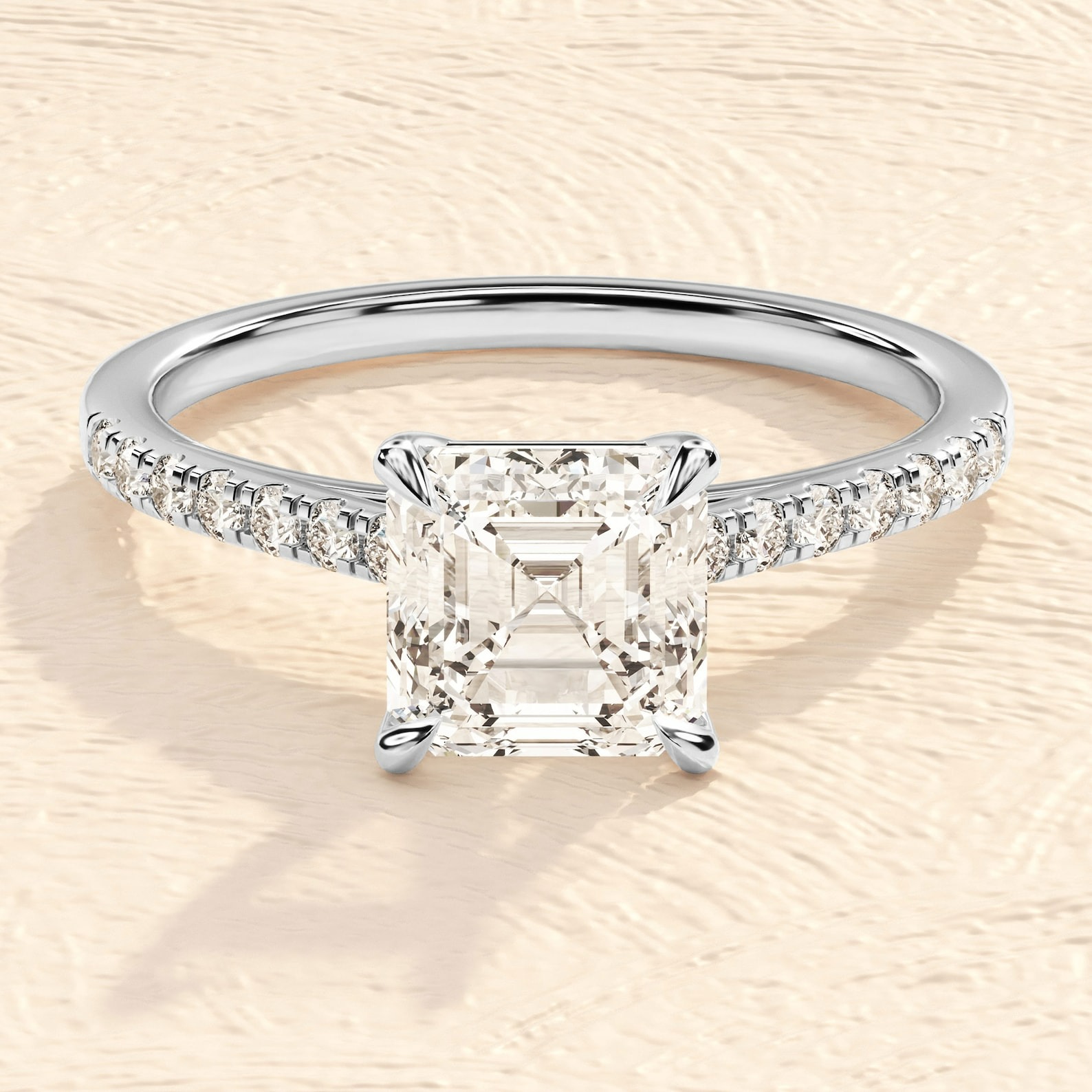 Cushion Cut Lab Grown Diamond 1ct multi Diamond Engagement Ring2 Cushion Cut Lab Grown Diamond 1ct multi Diamond Engagement Ring