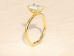 Elongated Cushion Emerald Cut Lab Grown Diamond 3ct Engagement Ring