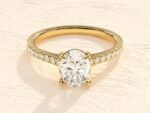Oval Engagement Ring in 14k Solid Gold / 1 ct Oval Lab Grown Diamond Engagement Rings