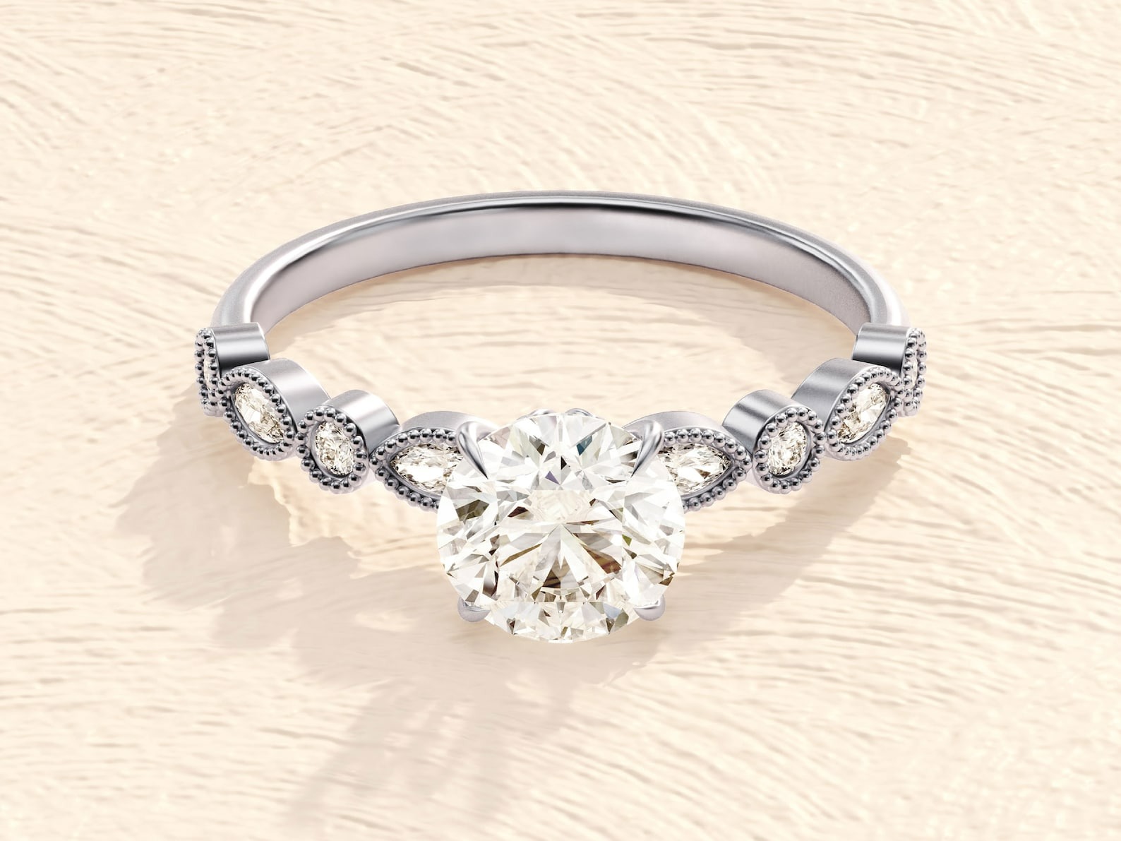 4 Prong Round Cut 2 ct Lab Grown Diamond Engagement Ring 4 Prong Round Cut 2 ct Lab Grown Diamond Engagement Ring