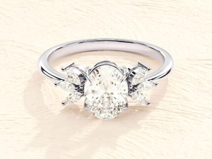 14 K Solid Gold Solitaire Lab Grown Diamond 3ct Engagement Ring