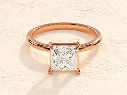 Cushion Cut 14K Solid Gold Engagement Ring 4ct Lab Grown Dimond