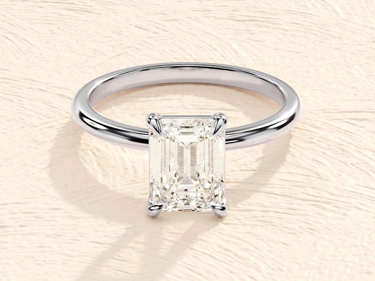 4 Prong Cushion Emerald Cut Lab Grown Diamond 3ct Engagement Ring 4 Prong Cushion Emerald Cut Lab Grown Diamond 3ct Engagement Ring