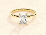 Elongated Cushion Emerald Cut Lab Grown Diamond 4ct Engagement Ring