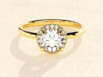4 Prong Round Cut Halo Solitaire Ring 2 ct Lab Grown Diamond Engagement Ring