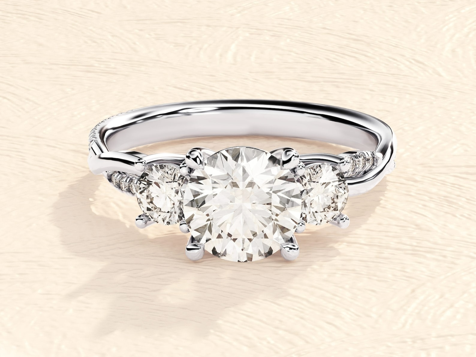 Three Stone Anniversary Solitaire Ring 3 ct. Lab Grown Diamond Three Stone Anniversary Solitaire Ring 3 ct. Lab Grown Diamond