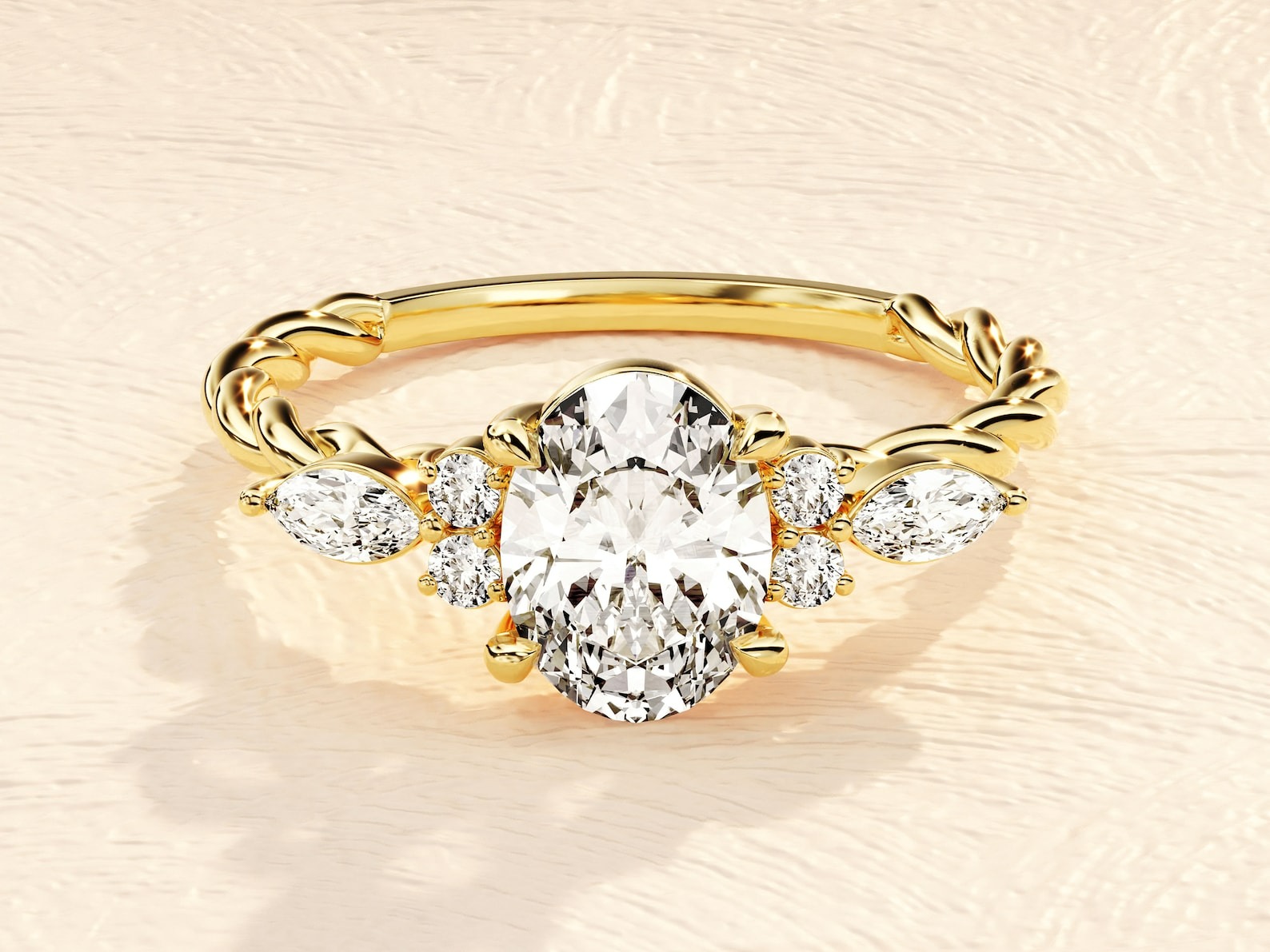 Oval Solitaire Ring 3 ct. Lab Grown Diamond Engagement Ring Oval Solitaire Ring 3 ct. Lab Grown Diamond Engagement Ring