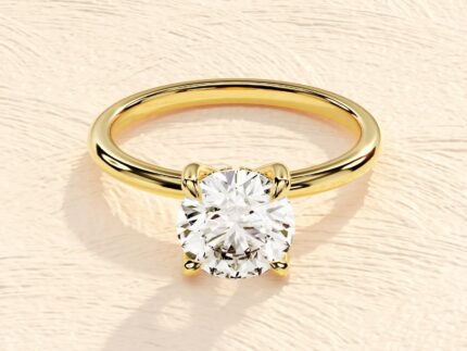 Round Cut 1 ct Lab Grown Diamond Engagement Ring