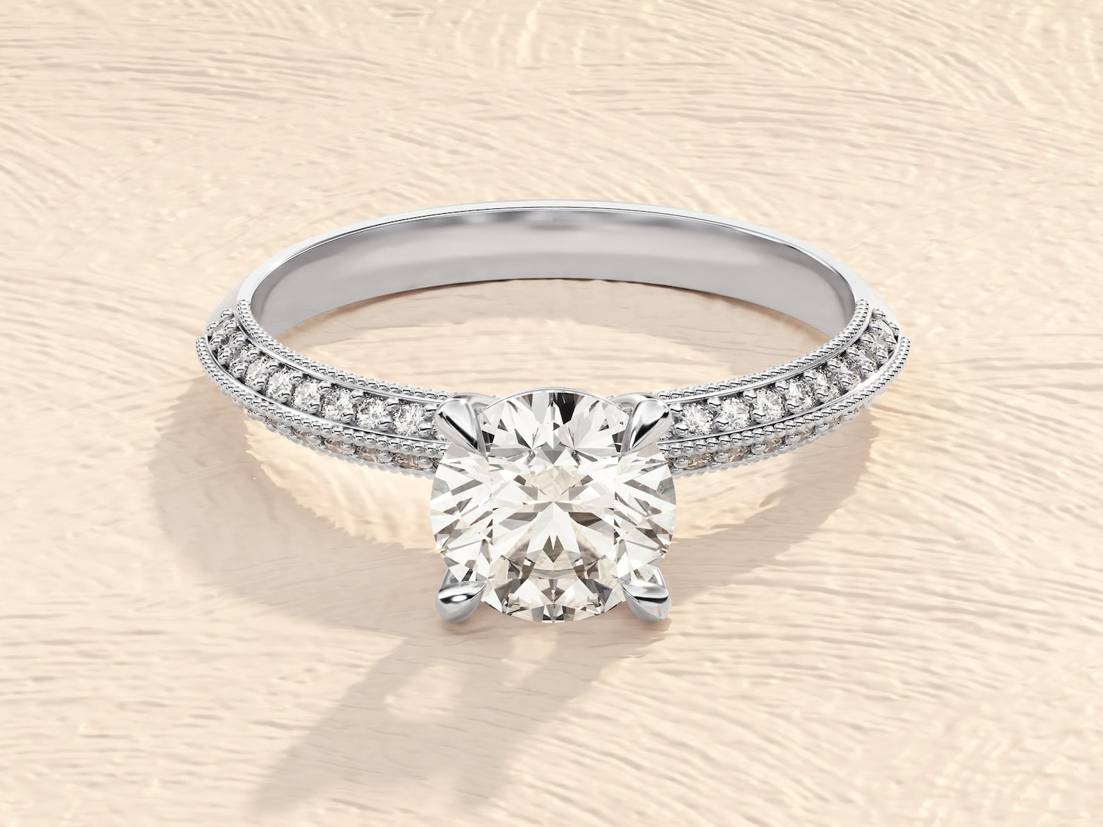 Round Cut 1 ct Lab Grown Diamond Engagement Ring Round Cut 1 ct Lab Grown Diamond Engagement Ring