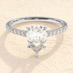 14 K Solid Gold 2.5ct Pear Cut lab Grown Diamond Engagement Ring