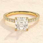 Cushion Cut Lab Grown Diamond 3ct multi Diamond Engagement Ring