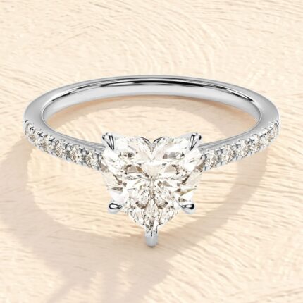 Heart Shape 4ct Lab Grown Diamond Engagement Ring