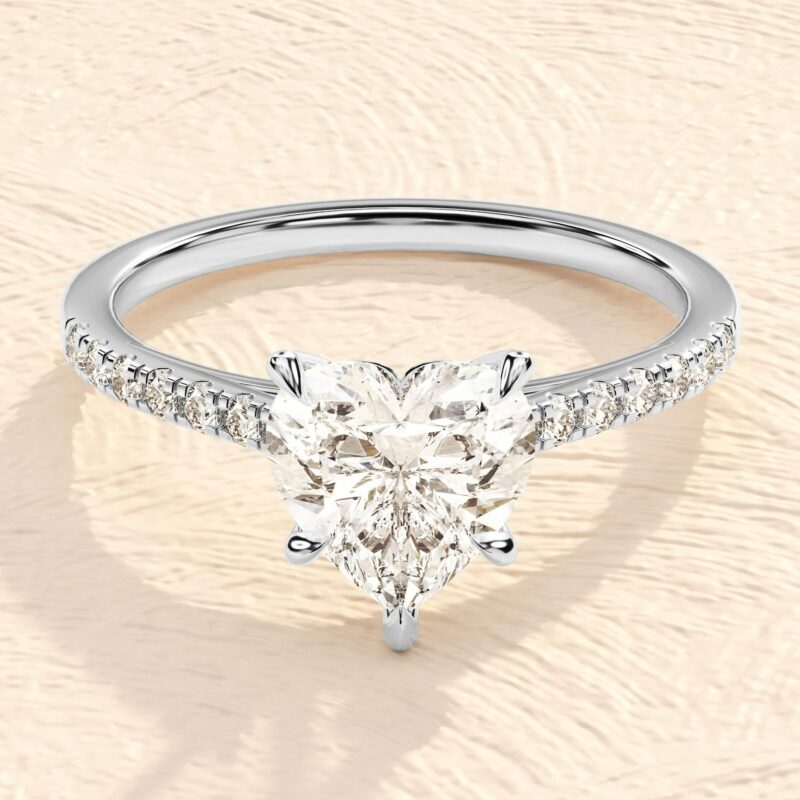 Heart Shape 4ct Lab Grown Diamond Engagement Ring