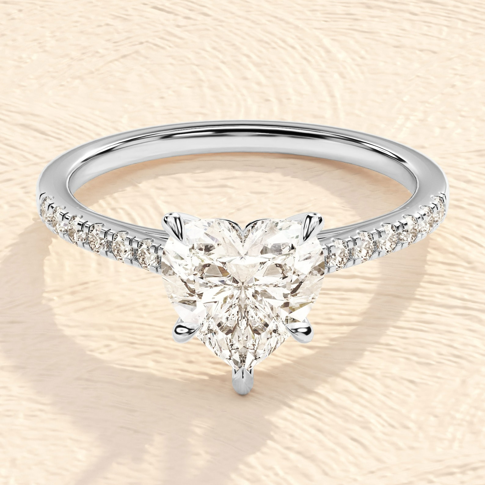 Heart Shape 4ct Lab Grown Diamond Engagement Ring Heart Shape 4ct Lab Grown Diamond Engagement Ring