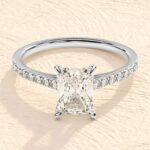 Elongated Emerald Cut 4ct Lab Grown Diamond Engagement Ring