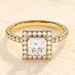 Cushion Cut Halo Solitaire Ring 3 ct Lab Grown Diamond Engagement Ring