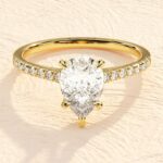 14 K Solid Gold 2.5ct Pear Cut lab Grown Diamond Engagement Ring