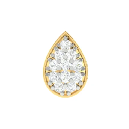 18K Solid Gold 0.08CT Guarded Angel Nose Pin