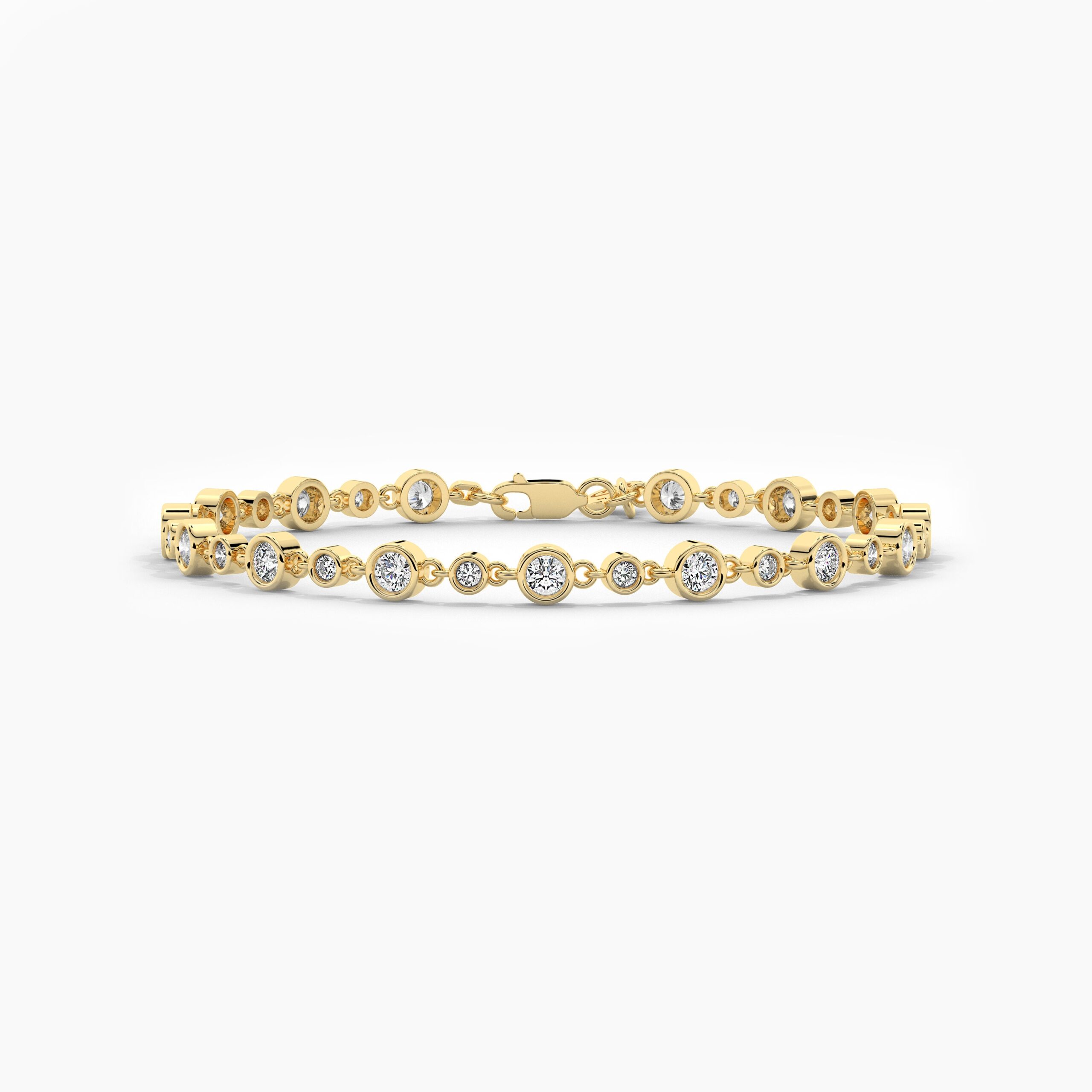 18K Solid Gold 1.00CT to1.70CT Round Cut Diamond Tennis Bracelet 18K Solid Gold 1.00CT to1.70CT Round Cut Diamond Tennis Bracelet