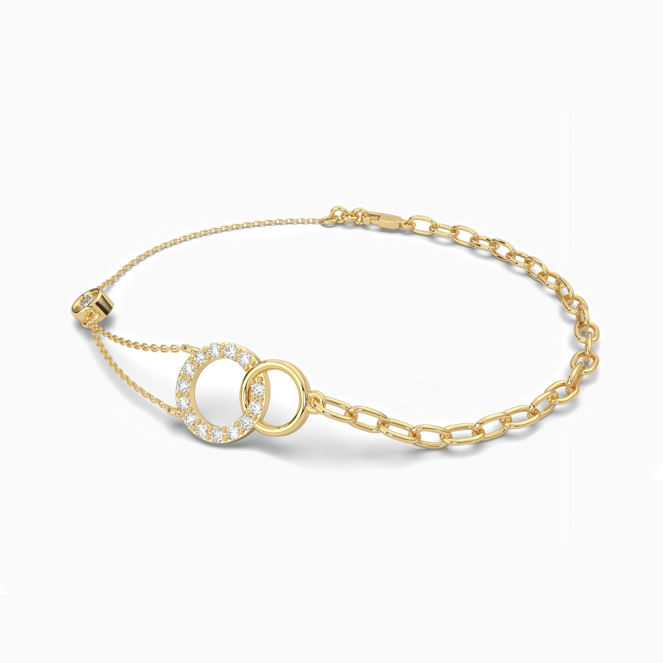 18K Solid Gold 0.25CT Round Diamond Circle Bracelet 18K Solid Gold 0.25CT Round Diamond Circle Bracelet