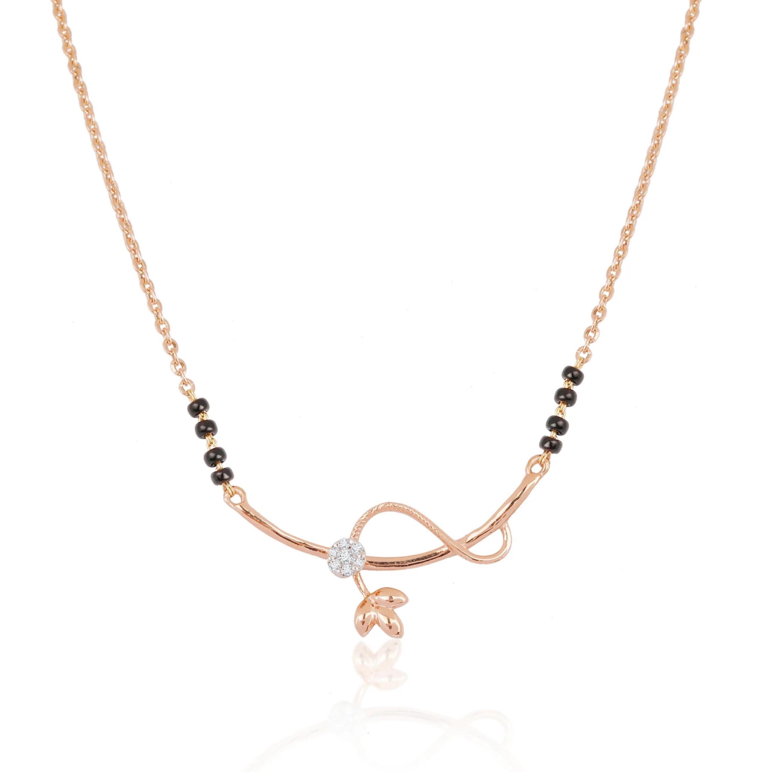 18K Solid Gold 0.06CT Infinity Diamond Mangalsutra Necklace 18K Solid Gold 0.06CT Infinity Diamond Mangalsutra Necklace